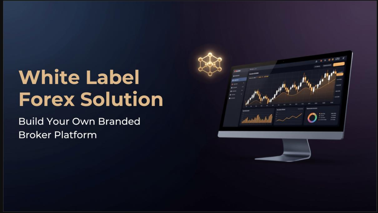 White Label Forex Solution dashboard and broker platform hero graphic